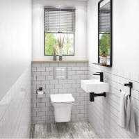 Wall Hung Toilet with Soft Close Seat Frame Cistern and Chrome Flush Plate - Santiago Wall Hung Toilet with Soft Close Seat Frame Cistern and Chrome Flush Plate - Santiago