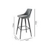 GRADE A2 - Macie Grey Velvet Bar Stool with Black Legs