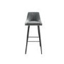 GRADE A2 - Macie Grey Velvet Bar Stool with Black Legs