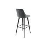 GRADE A2 - Macie Grey Velvet Bar Stool with Black Legs