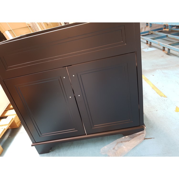 Grade A2 - 800mm Black Freestanding Vanity Unit with Basin - Camden