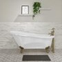 GRADED A2 -Freestanding Single Ended Roll Top Slipper Bath with Brushed Brass Feet 1700 x 710mm - Park Royal 
