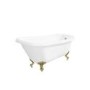 GRADED A2 -Freestanding Single Ended Roll Top Slipper Bath with Brushed Brass Feet 1700 x 710mm - Park Royal 