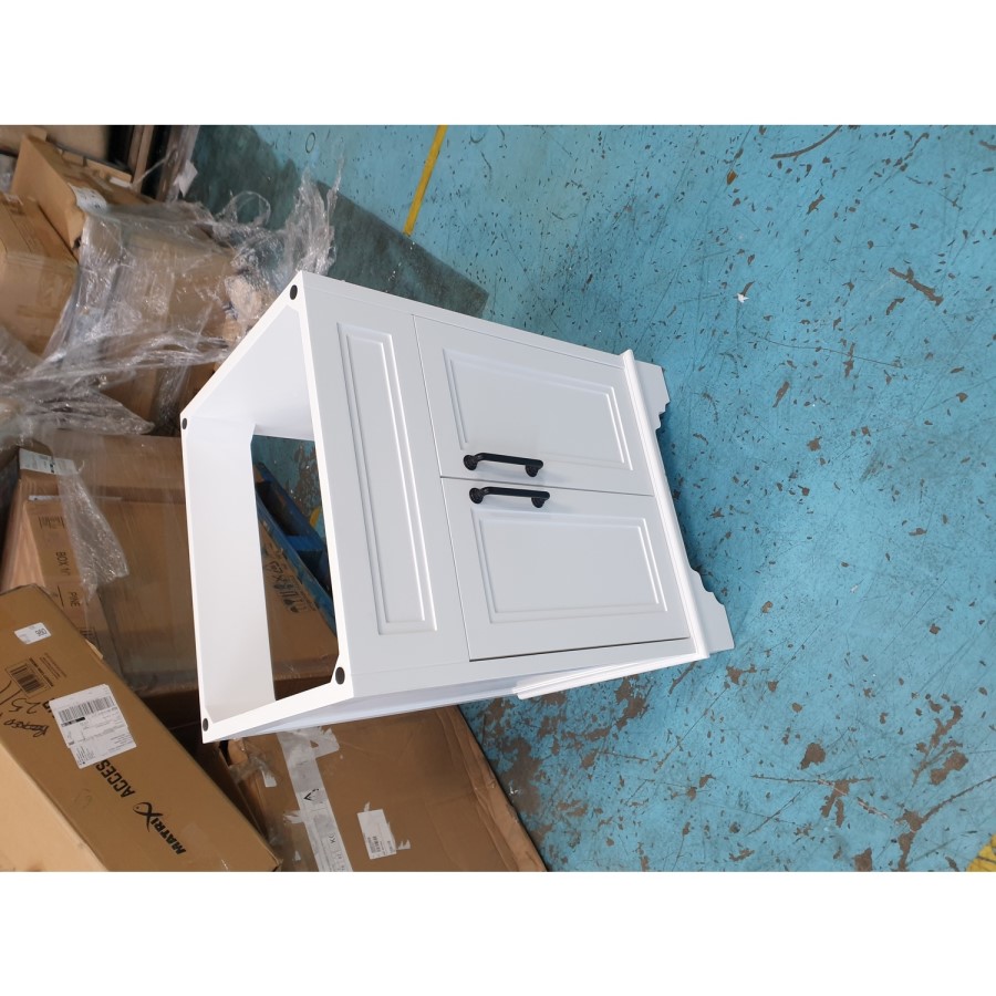 Grade A2 - 600mm White Freestanding Vanity Unit with Basin - Camden