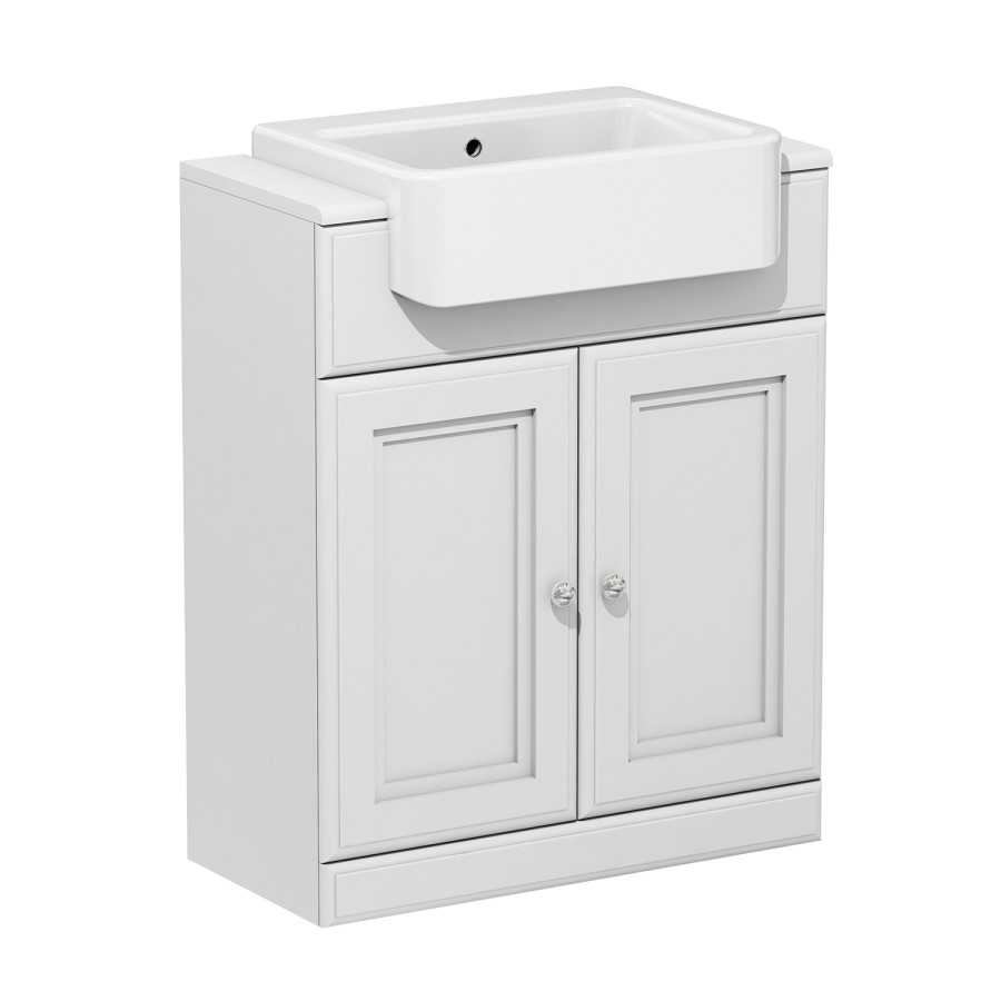 670mm White Freestanding Vanity Unit with Basin - Westbury