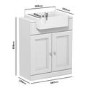 670mm White Freestanding Vanity Unit with Basin - Westbury