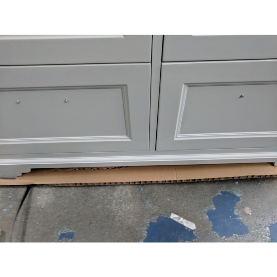 GRADE A2 - 1200mm White Freestanding Marble Top Double Vanity Unit with Basin - Ashbourne