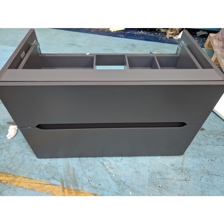 Grade A2 - 800mm Anthracite Wall Hung Vanity Unit with Basin - Morella