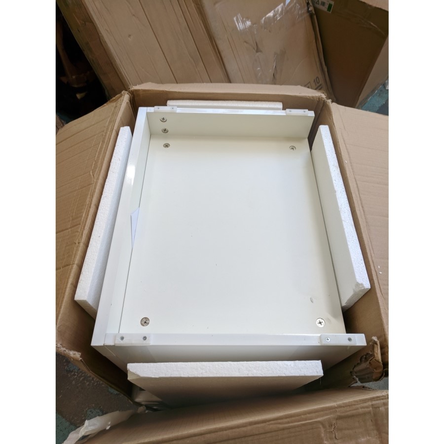 Grade A2 - 500mm White Freestanding Vanity Unit with Basin and Chrome Handles - Ashford