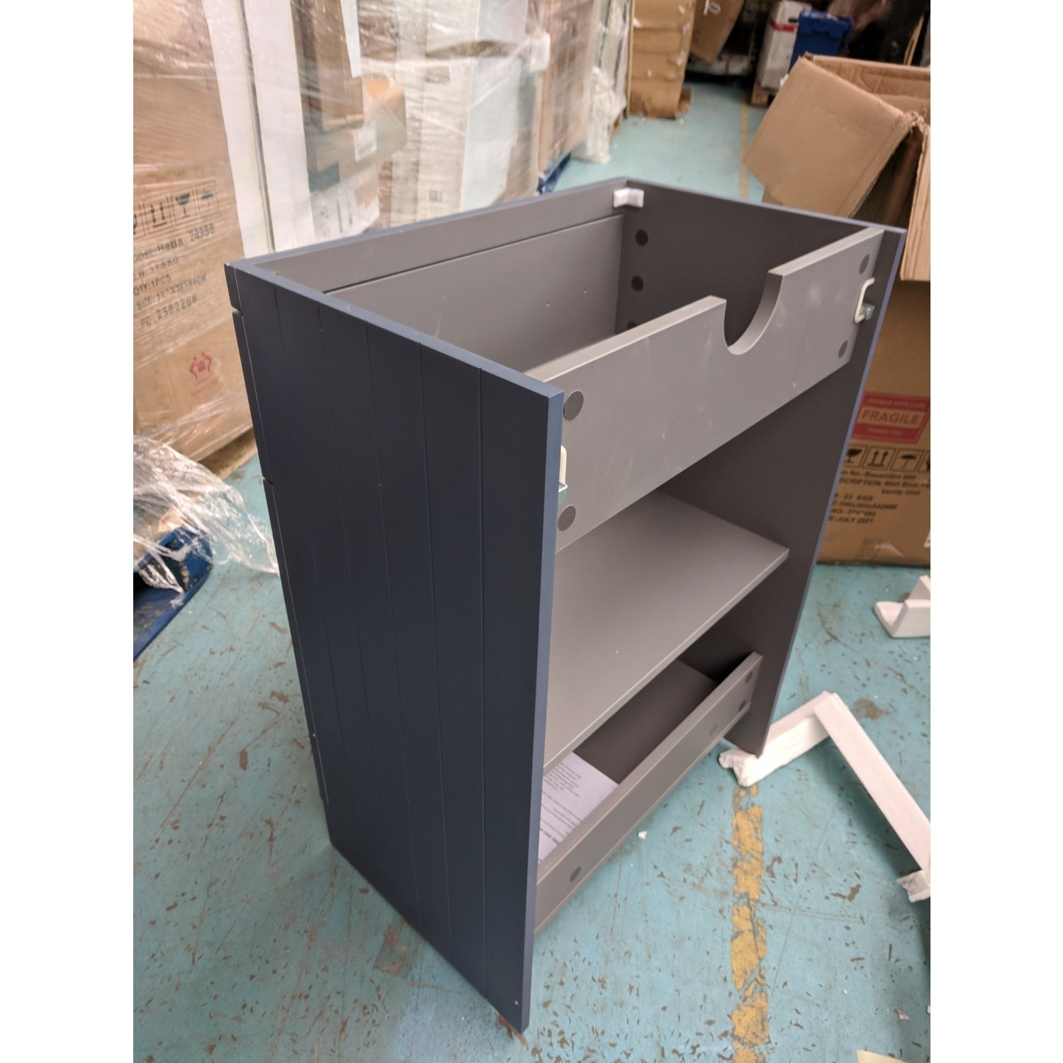 Grade A2 600mm Blue Freestanding Vanity Unit with Basin Baxenden
