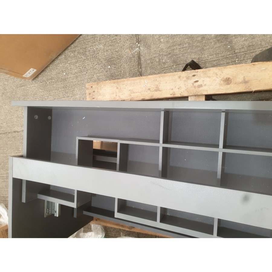 Grade A2 - 1200mm Anthracite Wall Hung Double Vanity Unit with Basin - Morella