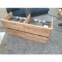 Grade A2 - 1200mm Wood Effect Wall Hung Double Vanity Unit with Basins - Roxbi