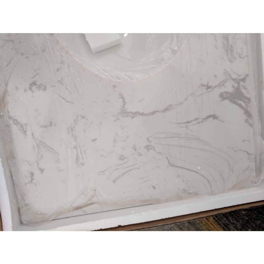 Grade A2 - 800mm Anthracite Freestanding Marble Top Vanity Unit with Basin - Ashbourne