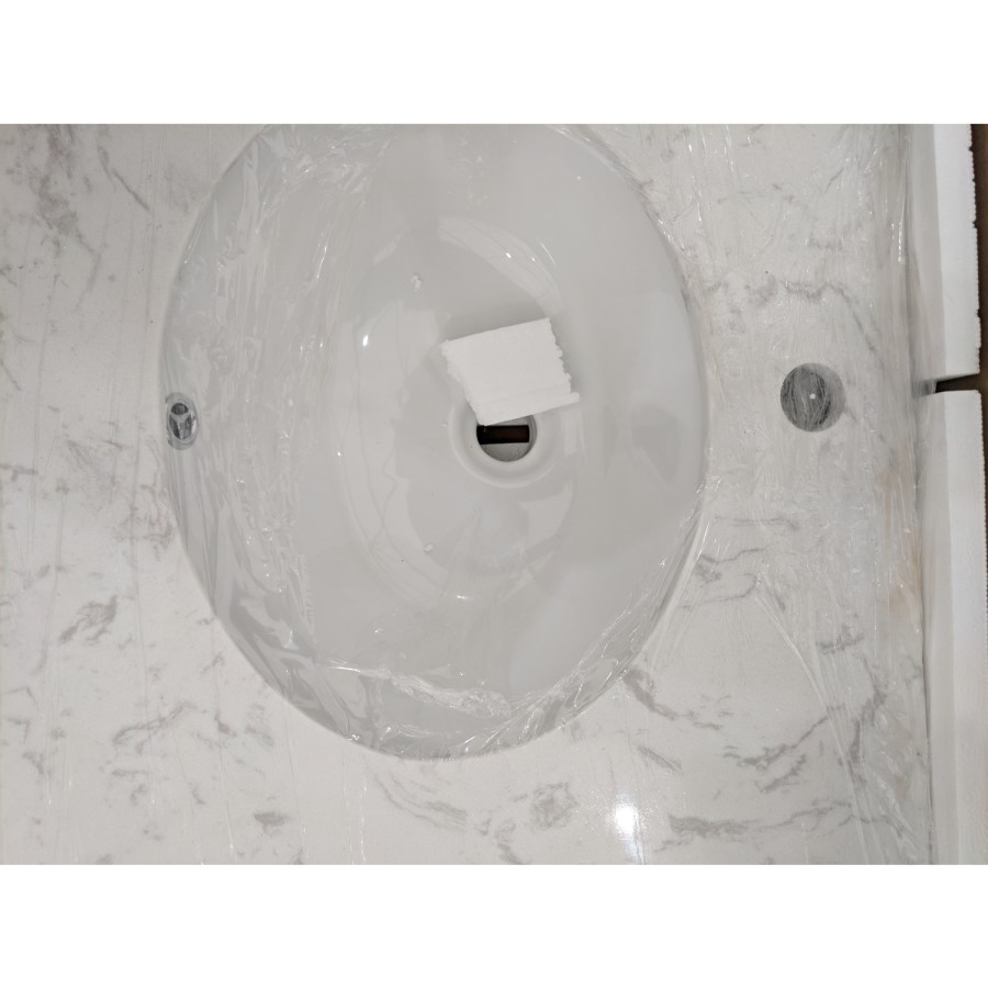 Grade A2 - 800mm Anthracite Freestanding Marble Top Vanity Unit with Basin - Ashbourne