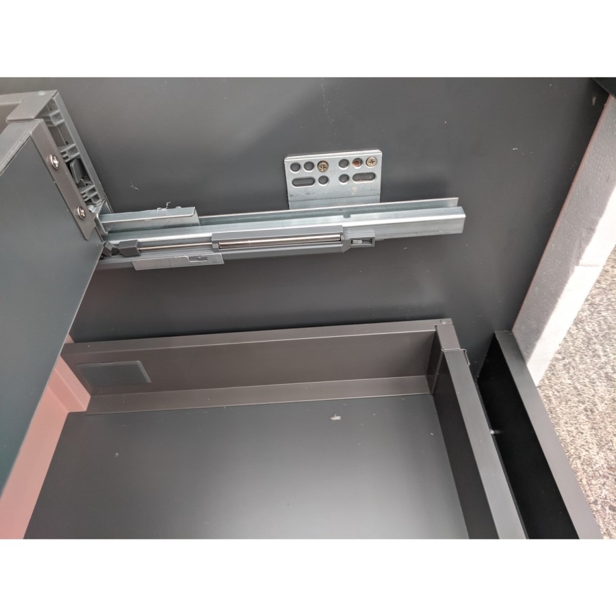 Grade A2 - 800mm Pink Wall Hung Countertop Vanity Unit with Basin and Brass Handles - Empire