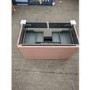 Grade A2 - 800mm Pink Wall Hung Countertop Vanity Unit with Basin and Brass Handles - Empire
