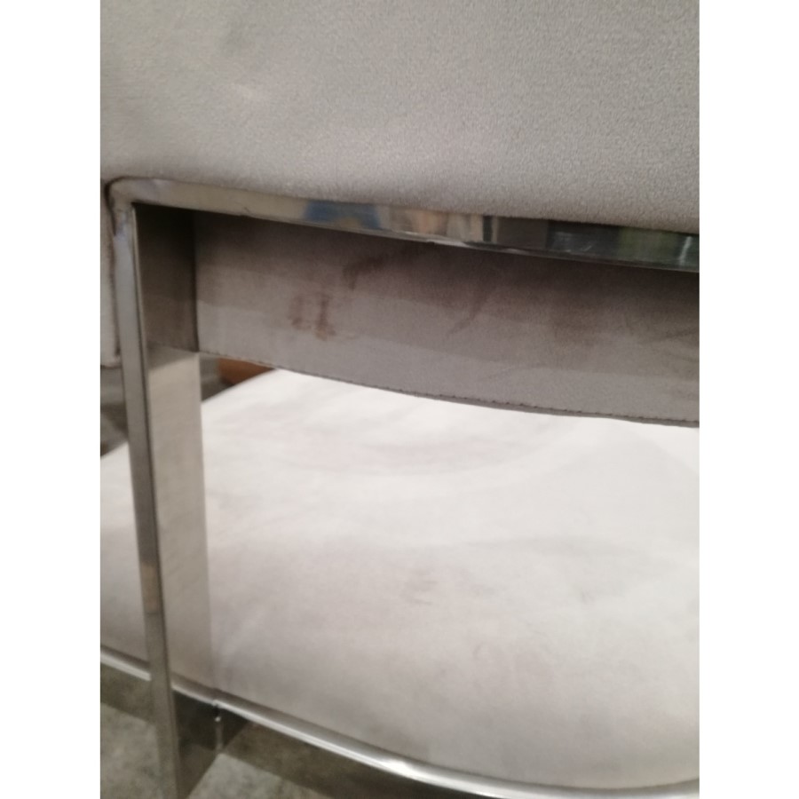 Grade A2 - Set of 2 Mink Velvet Cantilever Dining Chairs - Alana Boutique