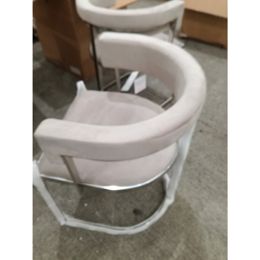 Grade A2 - Set of 2 Mink Velvet Cantilever Dining Chairs - Alana Boutique