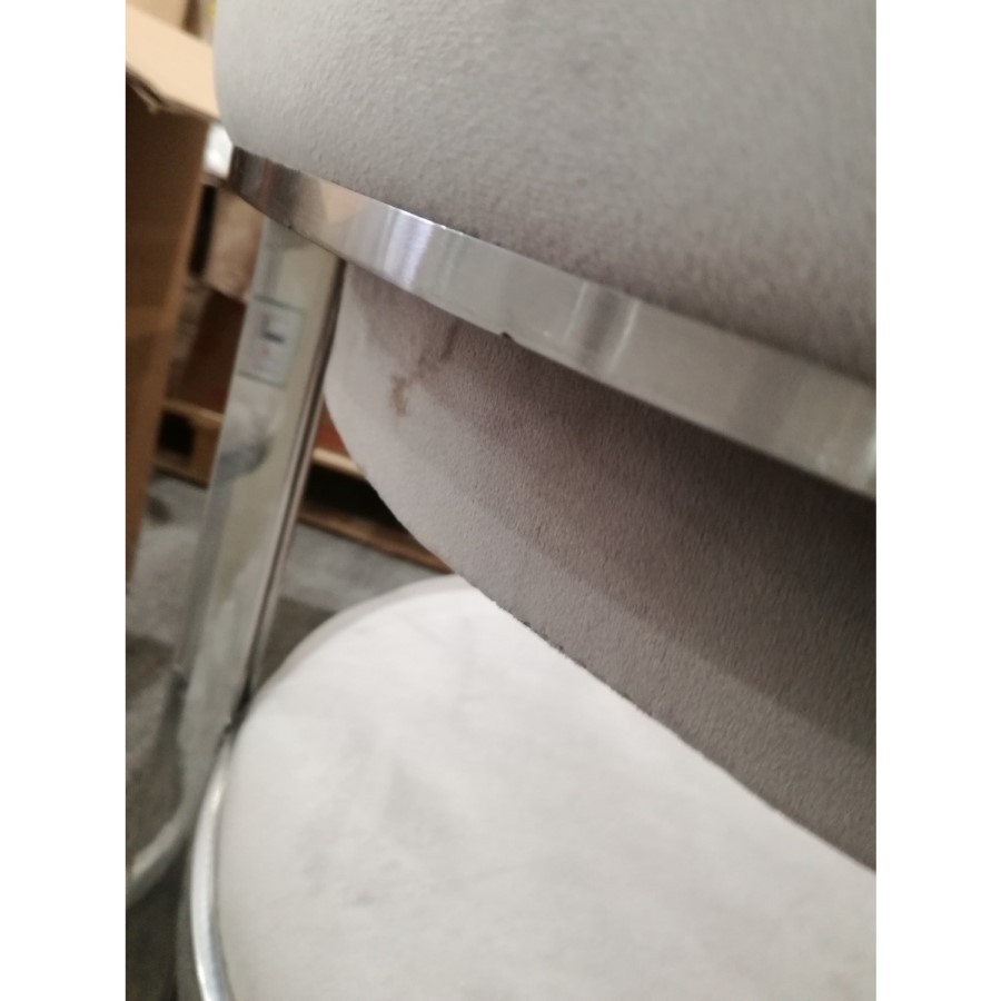 Grade A2 - Set of 2 Mink Velvet Cantilever Dining Chairs - Alana Boutique