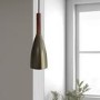GRADE A2 - Alexis Black Mirrored Boho 2 Drawer Bedside Table with Destin Nickel Cloche Pendant Light
