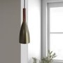 GRADE A2 - Alexis Black Mirrored Boho 2 Drawer Bedside Table with Destin Nickel Cloche Pendant Light