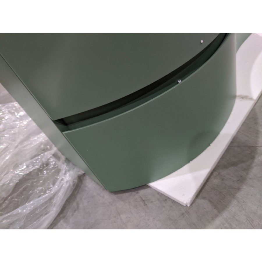 Grade A2 - 1000mm Green Wall Hung Left Hand Curved Vanity Unit with Basin - Tulum