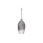 GRADE A2 - Karie Small Round Black Dining Table - Seats 4 with Bloomfield Silver Smoked Glass Cloche Pendant Light
