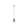 GRADE A2 - Karie Small Round Black Dining Table - Seats 4 with Bloomfield Silver Smoked Glass Cloche Pendant Light