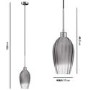 GRADE A2 - Karie Small Round Black Dining Table - Seats 4 with Bloomfield Silver Smoked Glass Cloche Pendant Light
