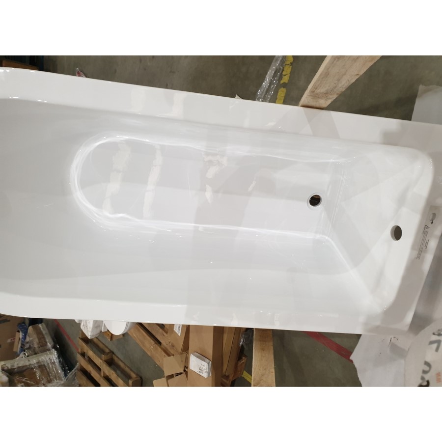 GRADE A2 - Freestanding Single Ended Bath with Brushed Brass Feet 1670 x 740mm - Park Royal
