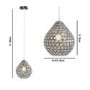 GRADE A1 - Alana Boutique 6 Seats Rectangle Glass Top Dining Table with Scarsdale Crystal Pear Drop Pendant Light in Chrome
