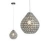 GRADE A1 - Alana Boutique 6 Seats Rectangle Glass Top Dining Table with Scarsdale Crystal Pear Drop Pendant Light in Chrome