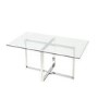 GRADE A2 - Rectangle Glass Top Dining Table - Seats 6 - Alana Boutique