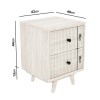 GRADE A1 - Beau Solid Wood 2 Drawer Bedside Table - Scandi Style