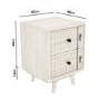 GRADE A1 - Beau Solid Wood 2 Drawer Bedside Table in Scandi Style with Sussex Glass Table Lamp with Linen Shade and Wooden Base