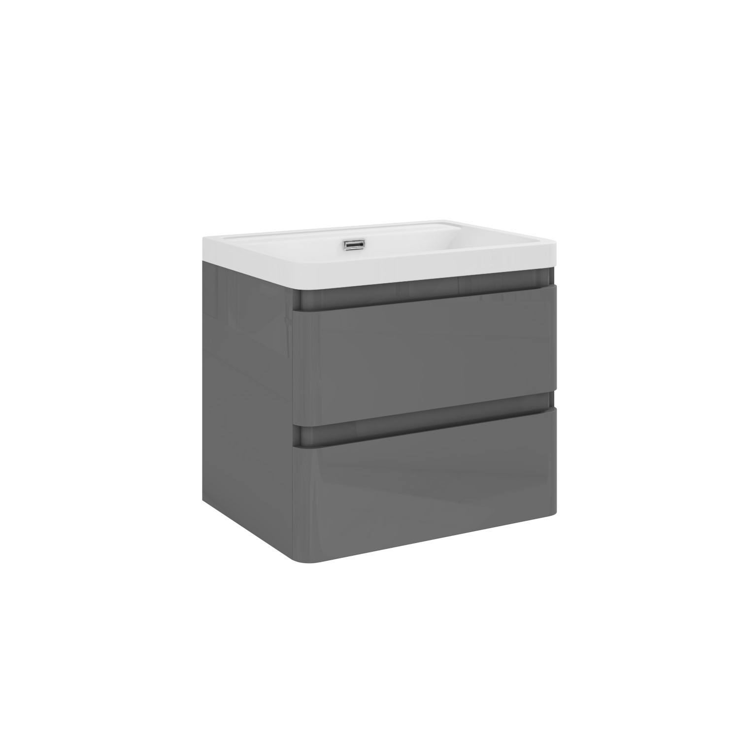 600mm Light Grey Wall Hung Vanity Unit with Basin Portland Furniture123