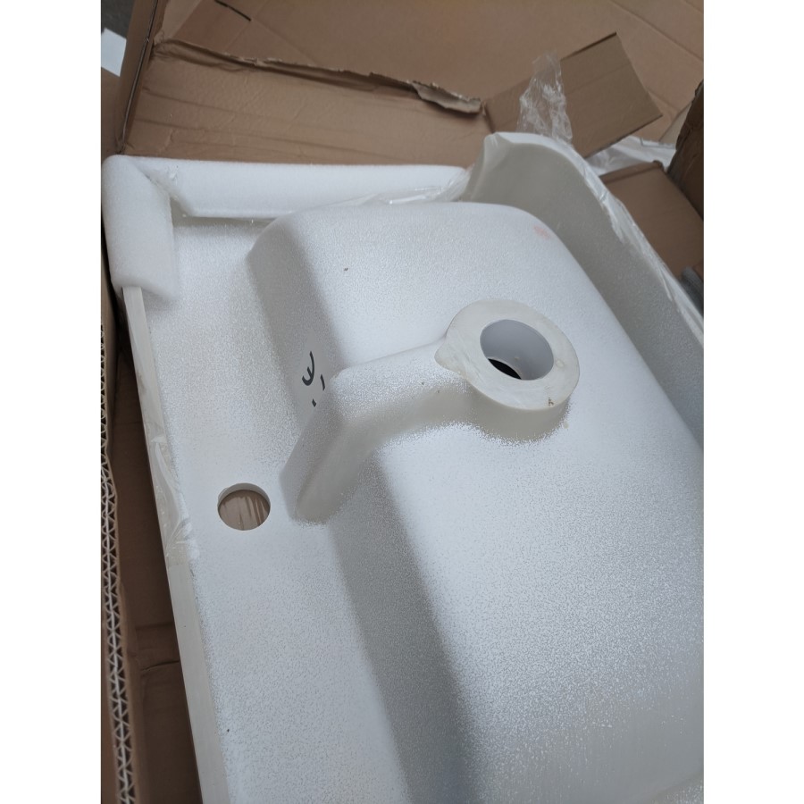 GRADE A2 - 1100mm Grey Toilet and Sink Unit Left Hand with Round Toilet and Child Step - Bali