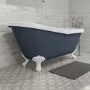 Grade A1 - Blue Freestanding Single Ended Roll Top Slipper Bath with White Feet 1615 x 690mm - Baxenden