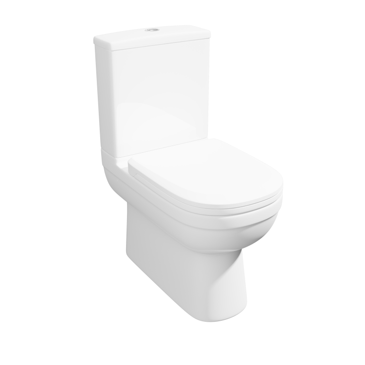 Close Coupled Closed Back Toilet with Soft Close Seat - Addison