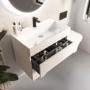 ONLY OPENED - 800mm Matt White Wall Hung Basin Vanity Unit - Morella