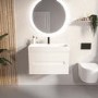 ONLY OPENED - 800mm Matt White Wall Hung Basin Vanity Unit - Morella