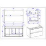 ONLY OPENED - 800mm Matt White Wall Hung Basin Vanity Unit - Morella