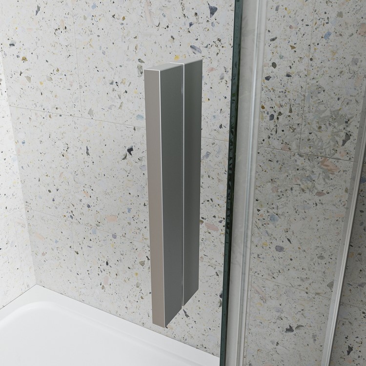 Chrome 8mm Glass Frameless Rectangular Sliding Shower Enclosure with Shower Tray 1000x800mm - Aquila