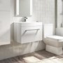 Grade A1 - 600mm White Wall Hung Vanity Unit with Basin - Ashford