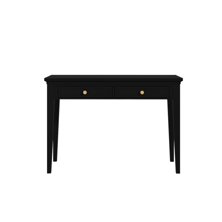 ONLY OPENED - Black and Gold Wooden Dressing Table with 2 Drawers - Georgia 