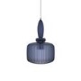 GRADE A1 - Harper White Solid Wood 1 Drawer Bedside Table with Biella Navy Ribbed Smoked Glass Pendant Ceiling Light