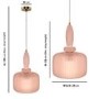 GRADE A1 - Harper White Solid Wood 1 Drawer Bedside Table with Biella Pink Ribbed Smoked Glass Pendant Ceiling Light