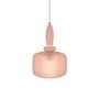 GRADE A1 - Harper White Solid Wood 1 Drawer Bedside Table with Biella Pink Ribbed Smoked Glass Pendant Ceiling Light