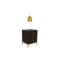 GRADE A2 - Jude Chevron 3 Drawer Bedside Table in Dark Wood with Searchlight Vibrant Gold Ceiling Pendant Light with Braided Cable