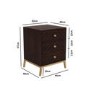 Mango Wood Chevron 3 Drawer Bedside Table with Legs - Jude